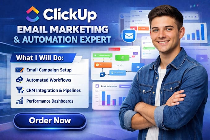 setup clickup email marketing clickup email automation clickup workflow