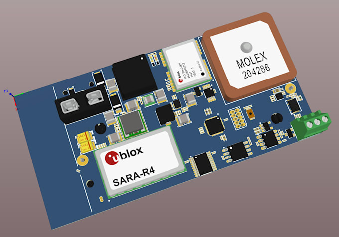design gps, GSM, bluetooth and sensor based pcb circuits rf antenna iot in kicad