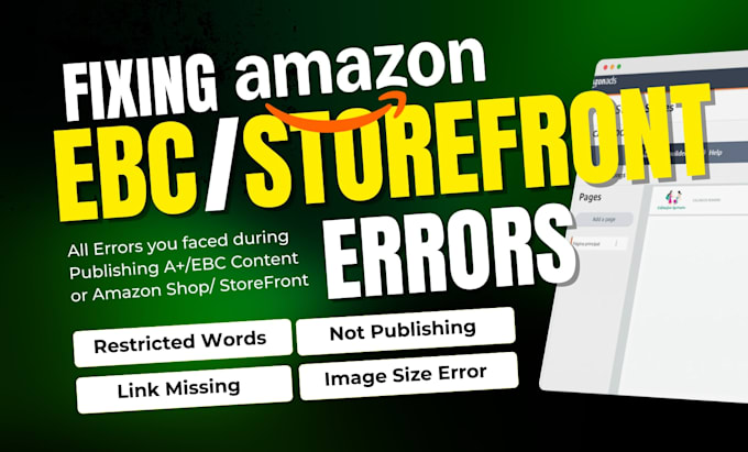 design and create professional amazon brand storefront and fixing errors