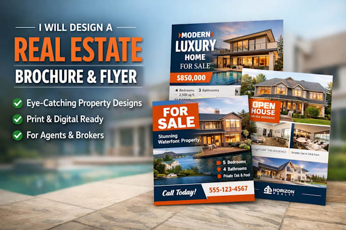 design a professional real estate brochure or flyer