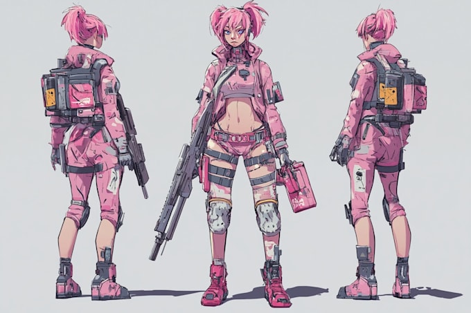 design anime character , cyberpunk character