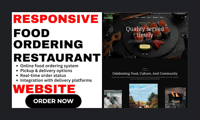 design responsive restaurant website online food ordering reservation website