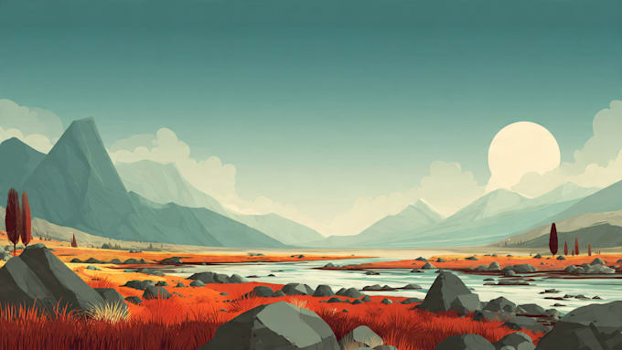 draw professional vector landscape illustration