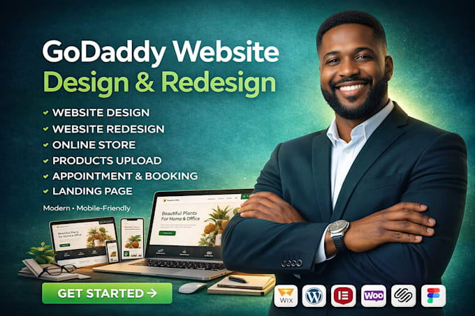 godaddy website redesign, godaddy website design, godaddy expert, godaddy store