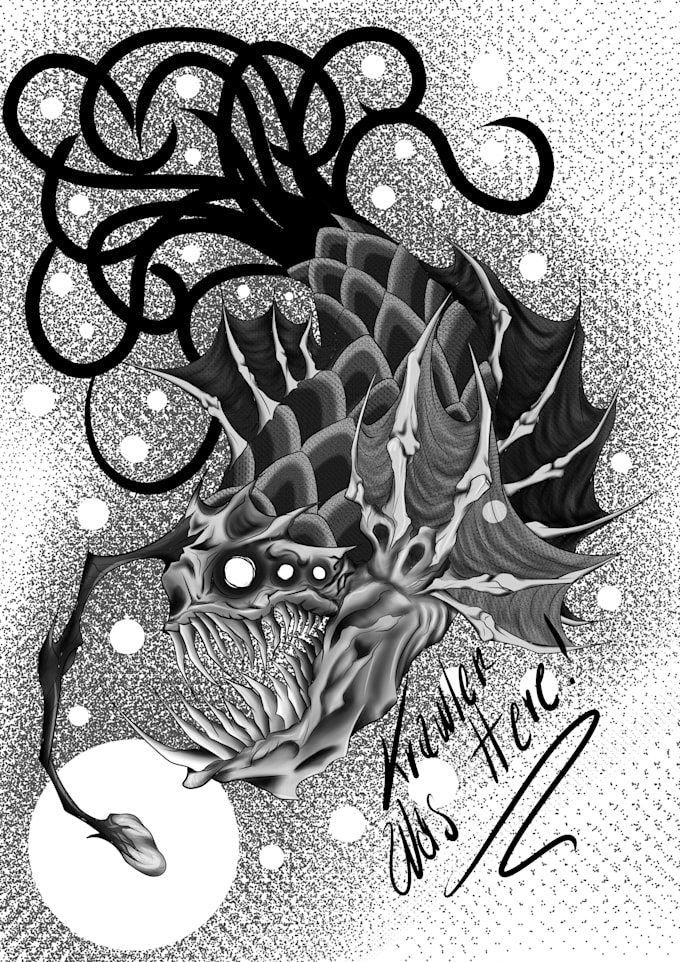 blackwork style illustrator ideal for tattoo designs