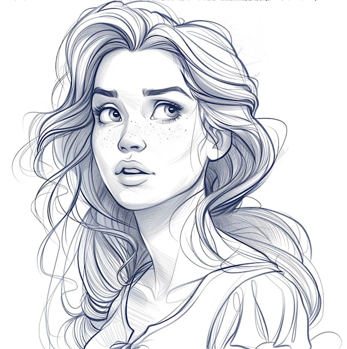Draw line art portrait disney cartoon by Wianrobler | Fiverr