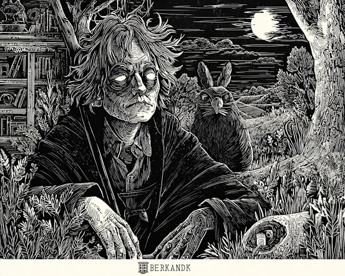 do linocut or woodcut illustrations