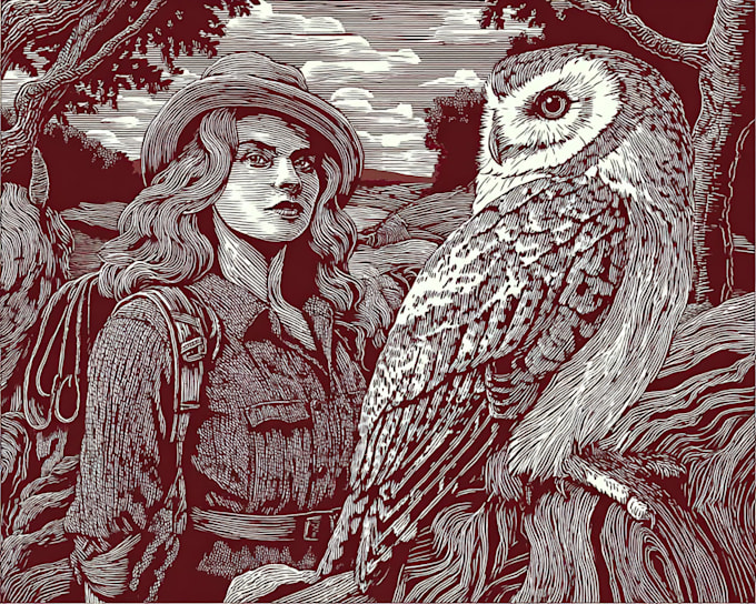 create unique handmade linocut style illustrations