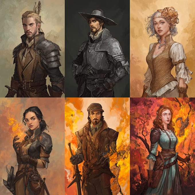 design a dnd party art and group art