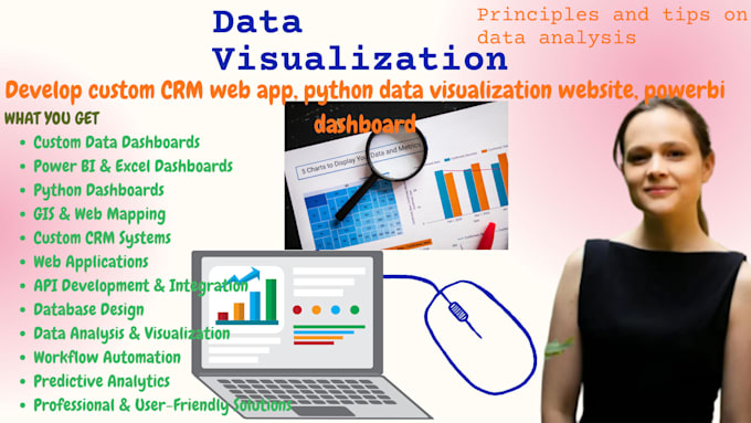 develop custom CRM web app, python data visualization website, powerbi dashboard