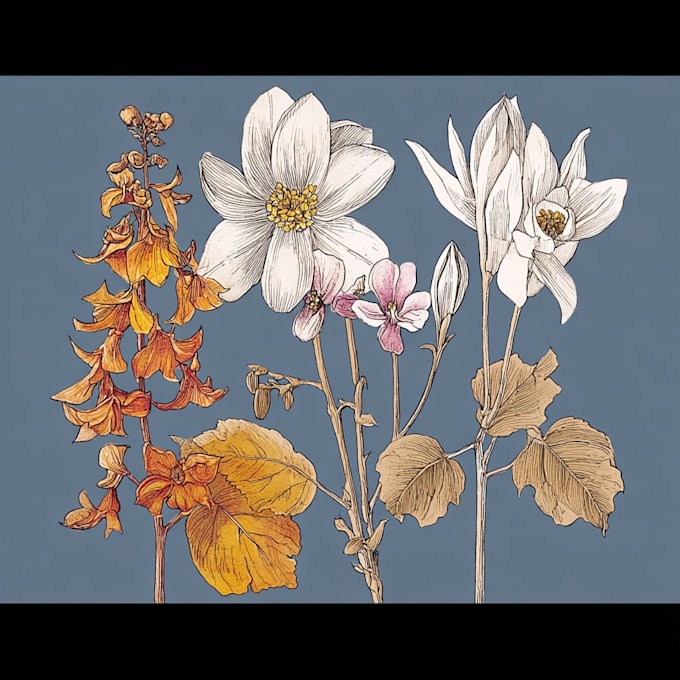 draw botanical designs and patterns for you