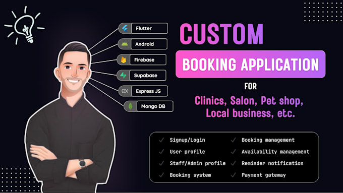 develop a flutter booking app with admin panel and payment integration