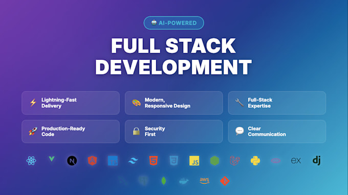 develop a modern, responsive website or app using full stack technologies