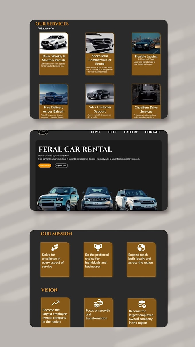 develop car rental website