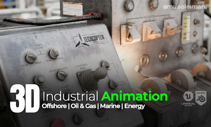 create 3d industrial, and offshore animation
