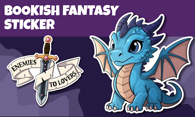 create custom bookish fantasy sticker illustrations