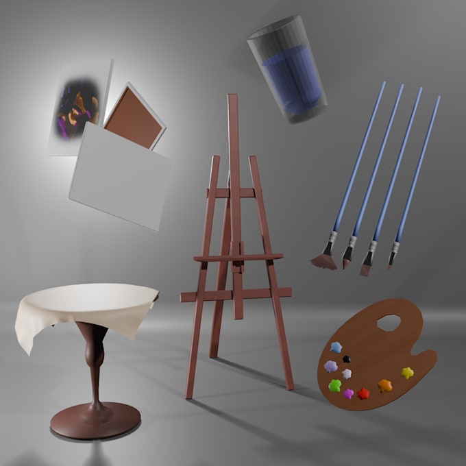 provide a low poly painting setup