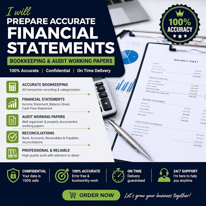 prepare accurate financial statements bookkeeping and audit working papers