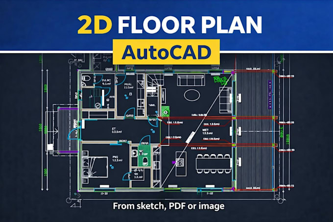 draw 2d floor plan in autocad