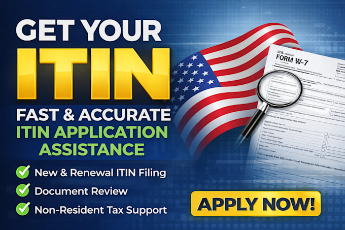 help you apply for itin number and prepare irs w7 application