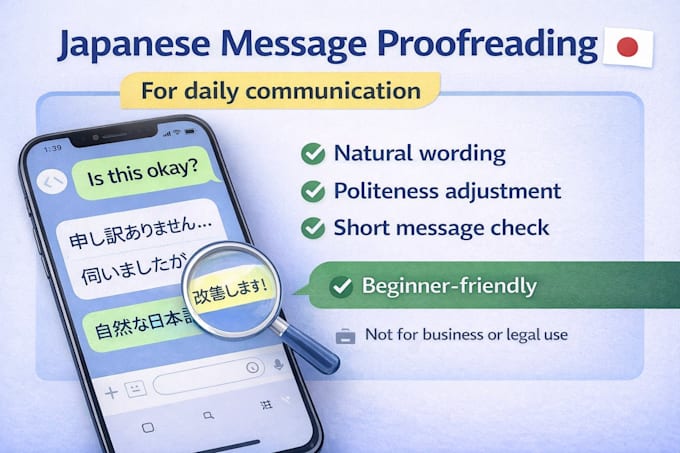 proofread and improve your simple japanese messages