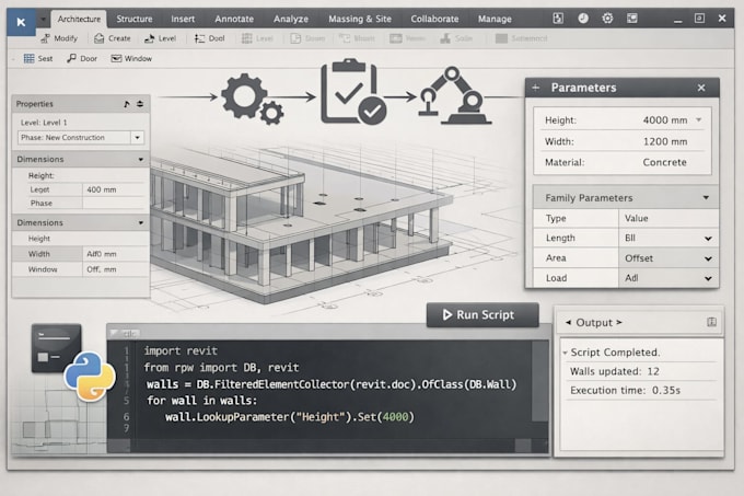 build revit plugin add in using csharp, api, python for electrical, bim automate