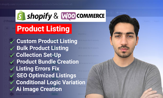 do professional product listing on shopify and woocommerce
