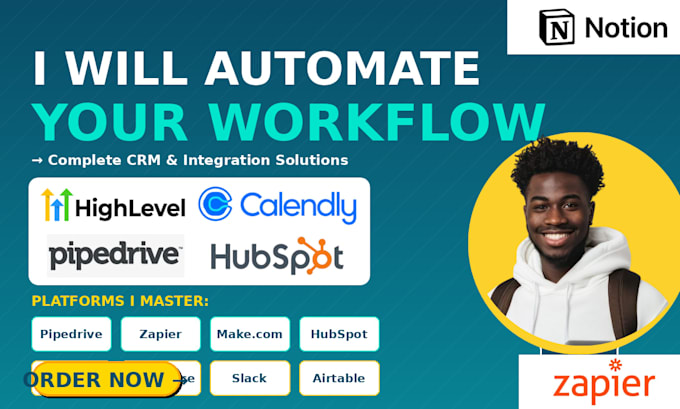 setup workflows automations on monday crm, trello clickup asana makecom