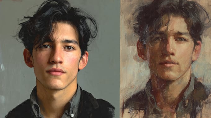 hand draw realistic people portraits