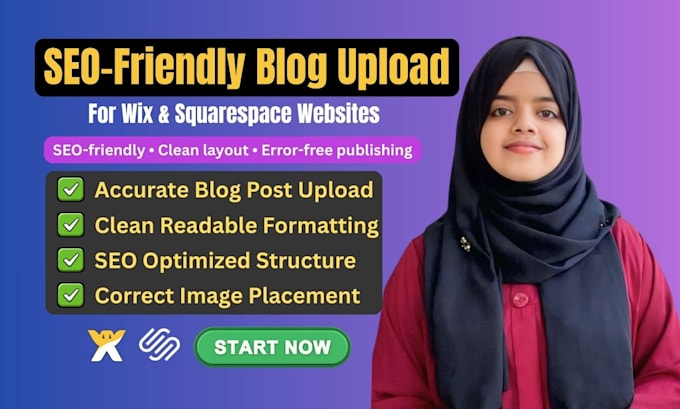 upload and format blog posts on wix and squarespace