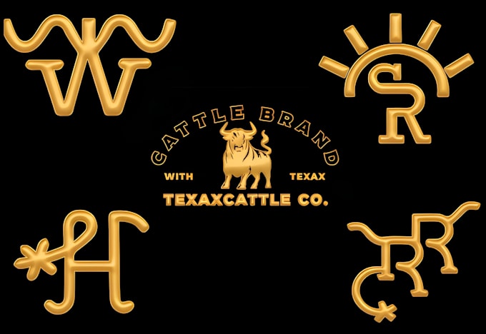 do modern initial letter western cattle brand logo design