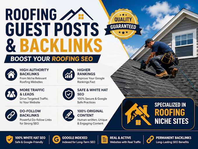 build roofing SEO backlinks through premium guest posts