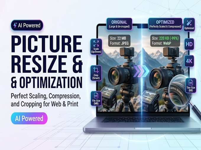resize images and optimization for social media and web