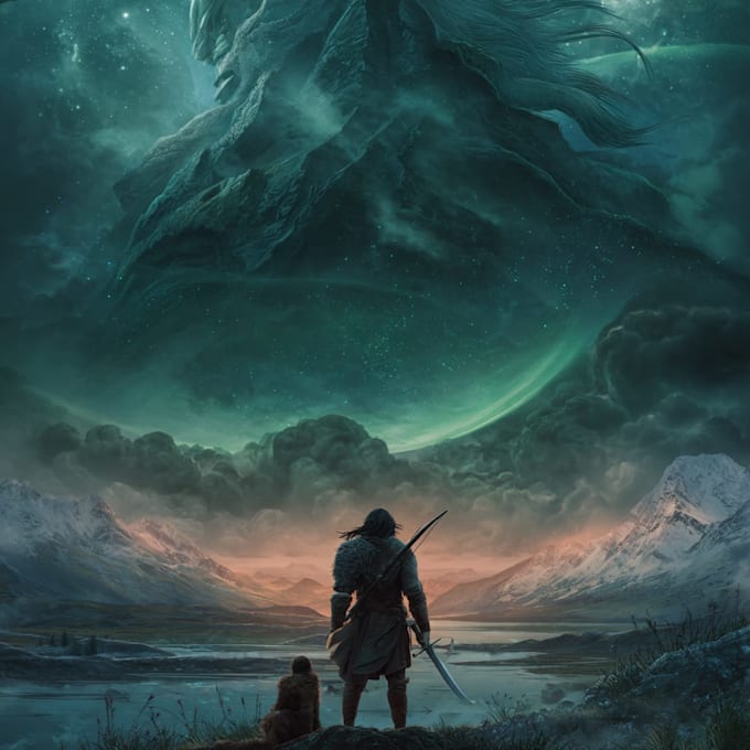 draw fantasy book cover, illustration