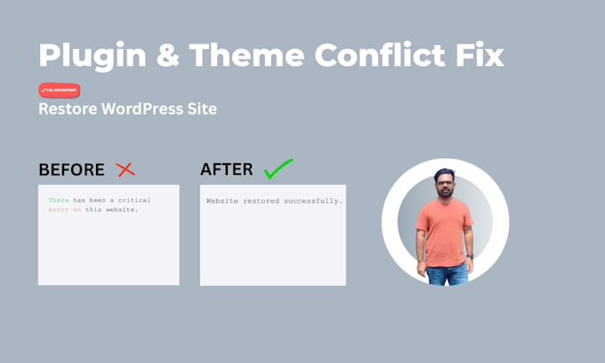 fix wordpress plugin conflicts, bugs and technical issues