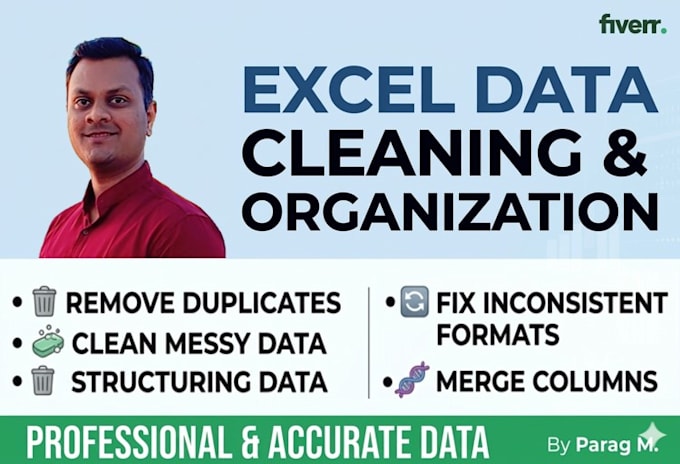 clean, format and organize excel or CSV data