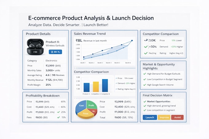 analyze ecommerce product analysis and launch decision