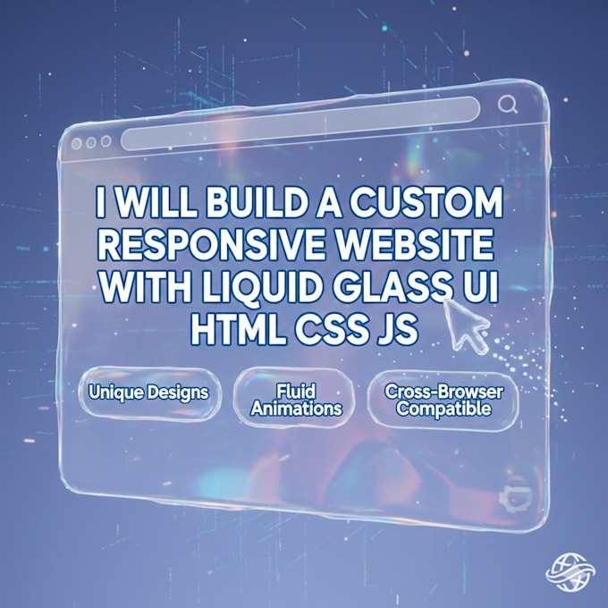 build a responsive website with liquid glass UI HTML CSS js