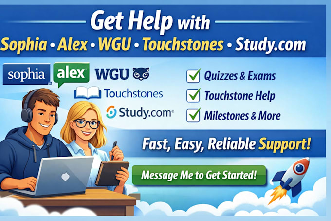 do sophia, alex, wgu, touchstones, studycom