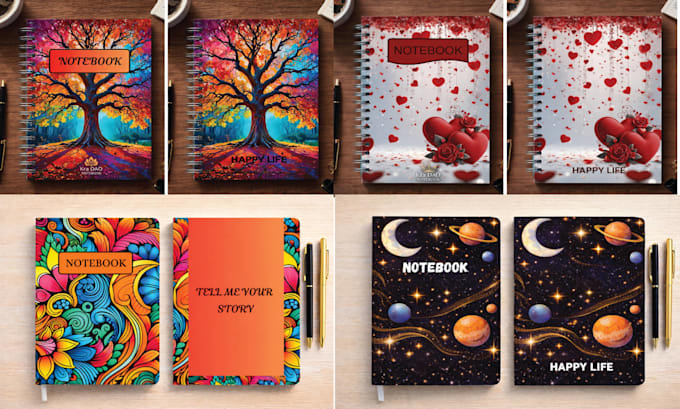 design journal, planner, notebook and book cover for kdp