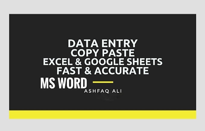 do fast data entry, copy paste, ms word, and excel work