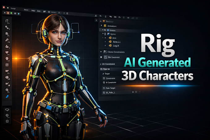 rig ai generated 3d character for animation or games