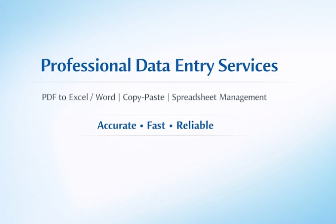 do accurate data entry