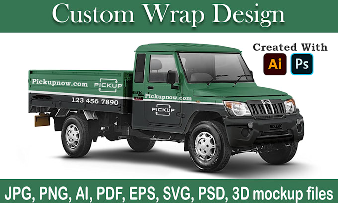 do a professional wrap design for your pickup truck