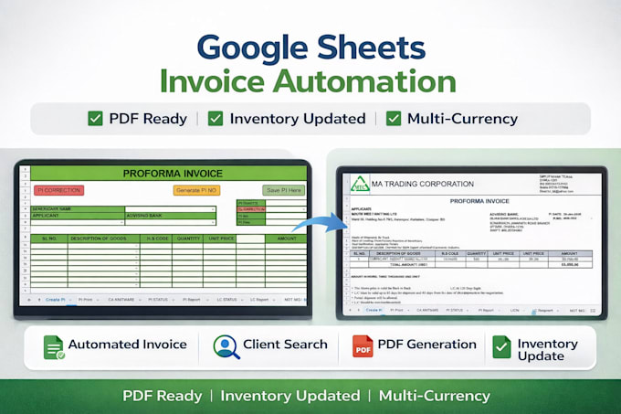 a custom inventory management and automated invoice system using apps script