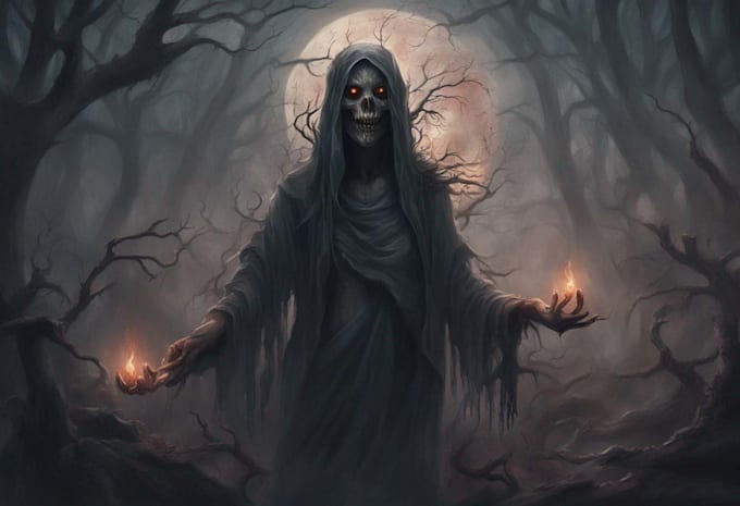 draw a horror and fantasy horror character art