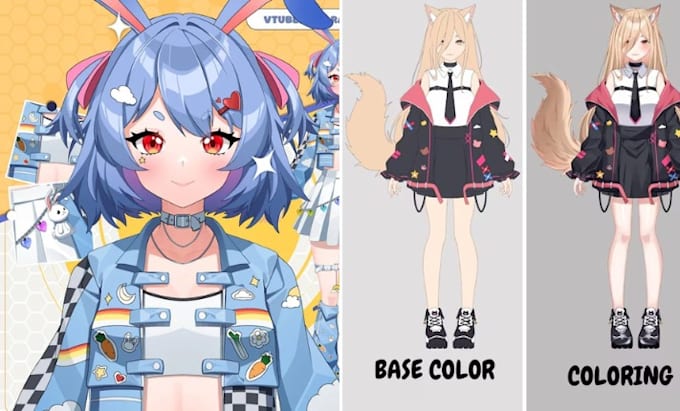 design and rigging 2d vtuber model, vtuber commission, live2d vtuber