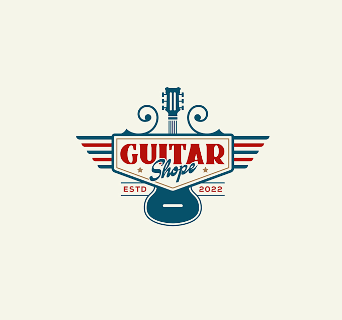 create creative and good looking guitar logo design