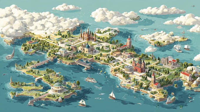 illustrate a creative vector map