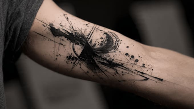 custom an abstract black tattoo design